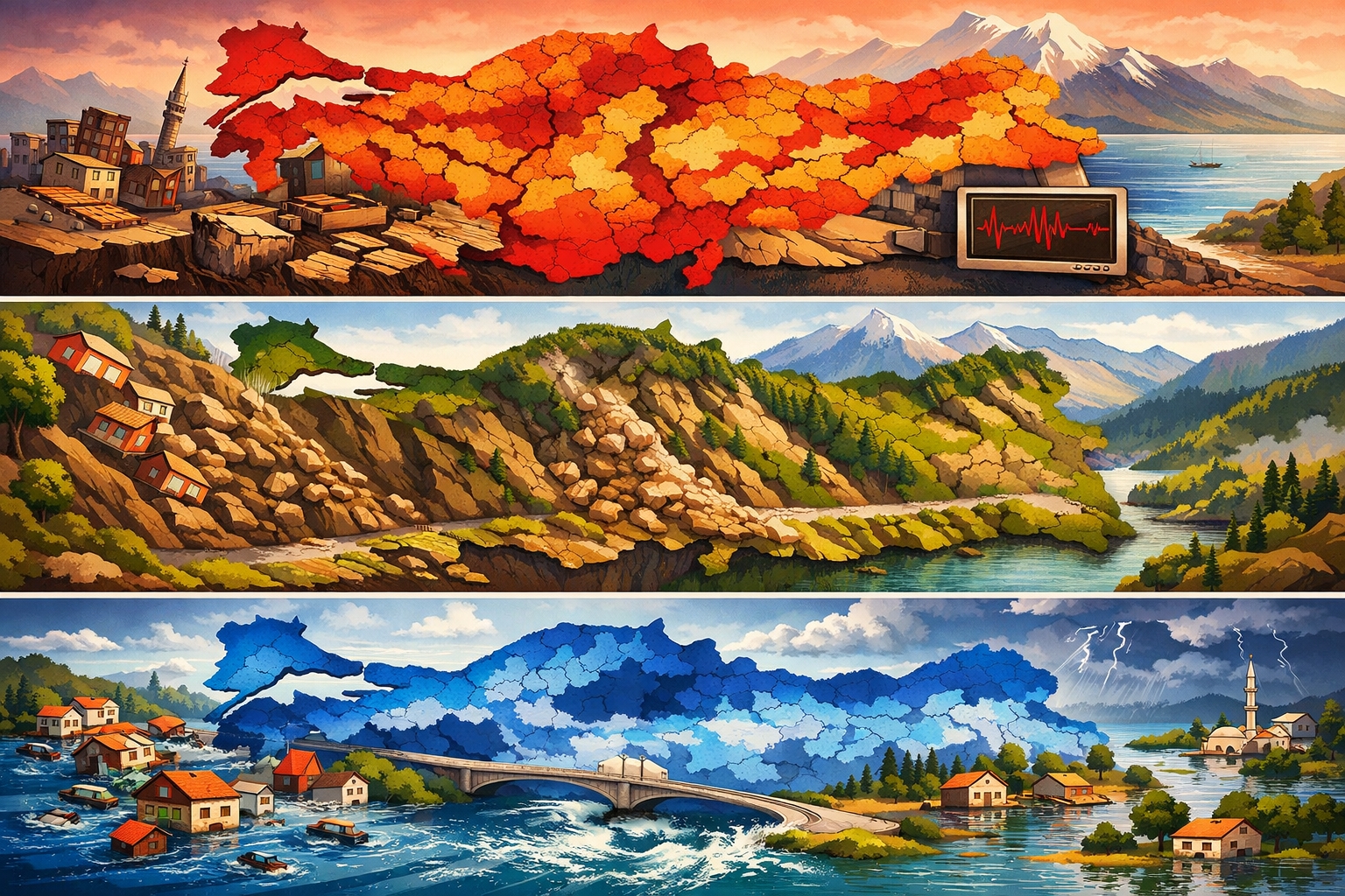 Doğal Afetler ve Türkiye: Deprem, Heyelan ve Sel Risk Haritaları